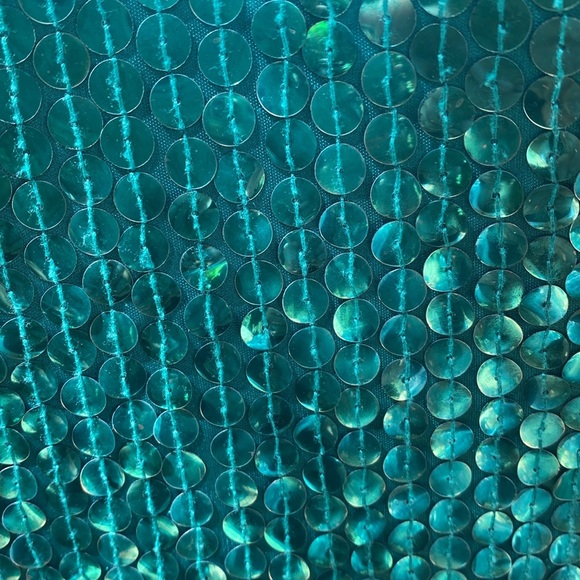 Emerald green sequins evening maxi dress - Picture 4 of 8